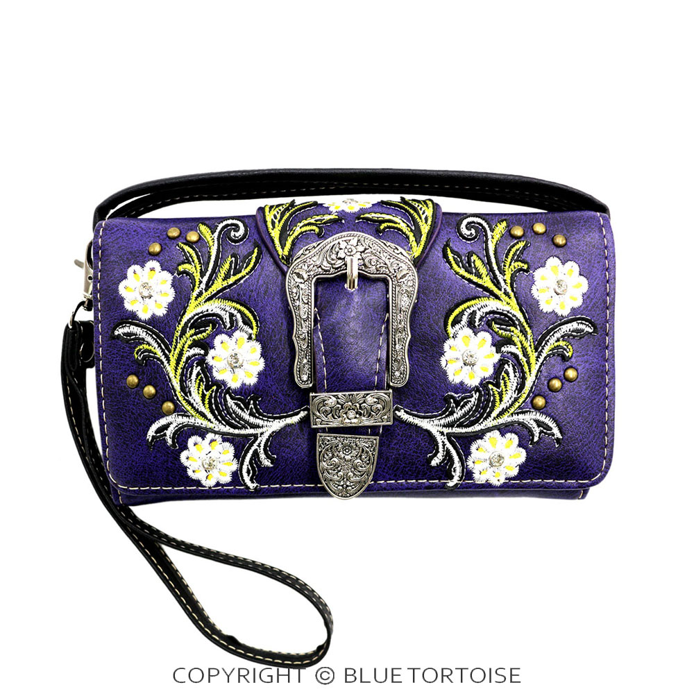 Western Faux Leather with Buckle Wallet