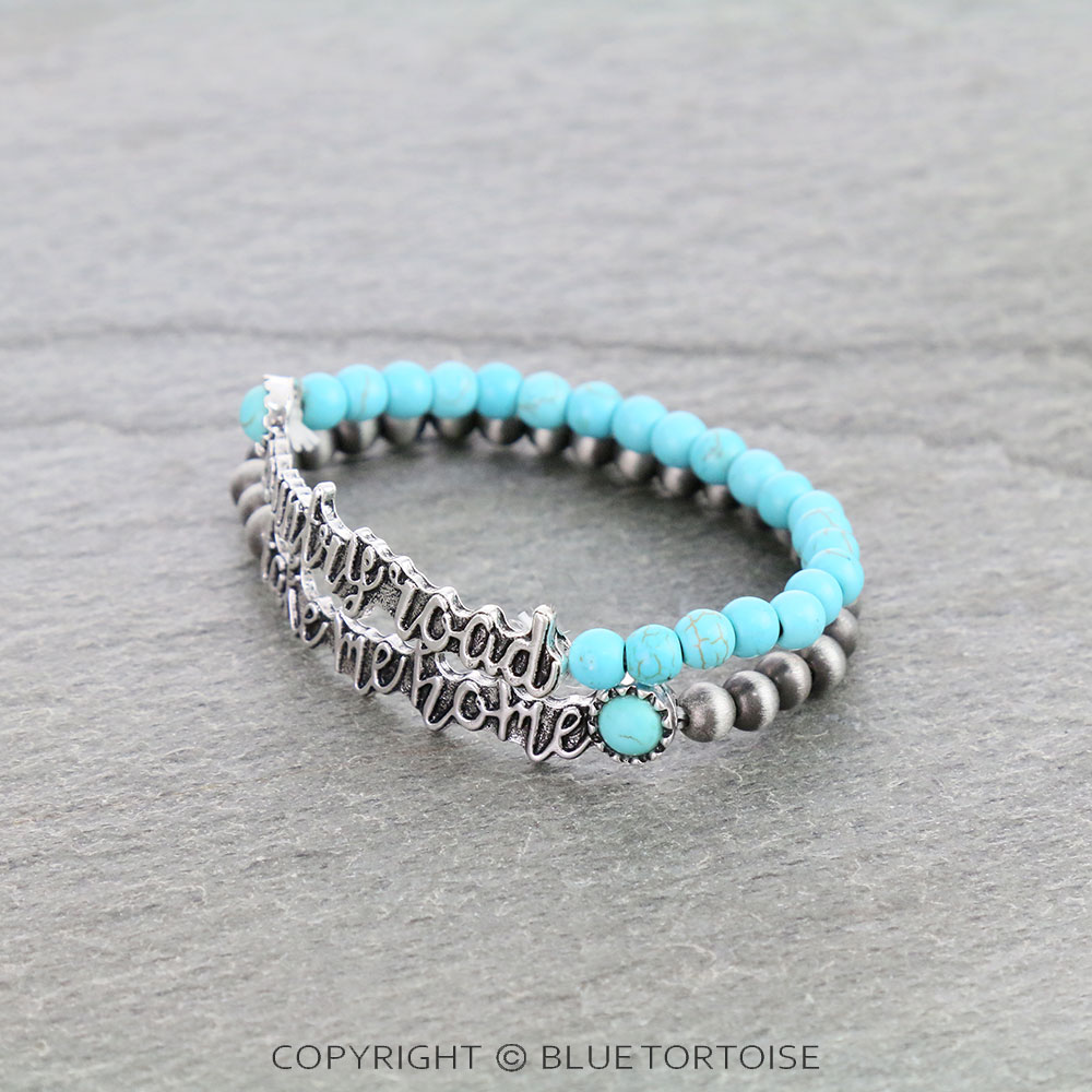 Navajo Style Pearl "Country Road" "Take Me Home" Stretch Bracelet - Image 2