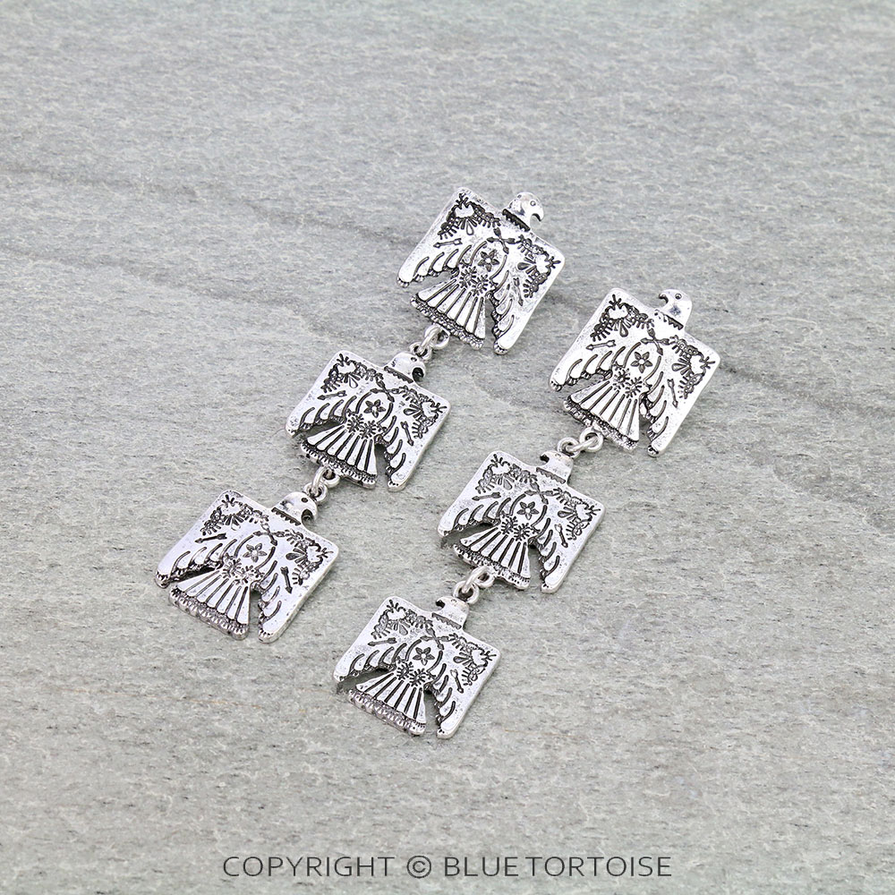 Western Thunderbird Drop Stud Earrings