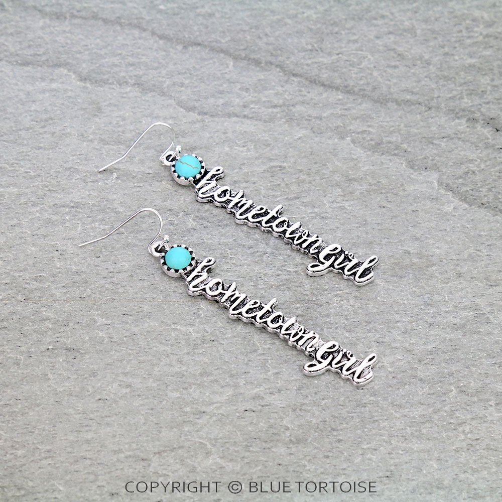 Western "Hometown Girl" Stone Dangle Earrings