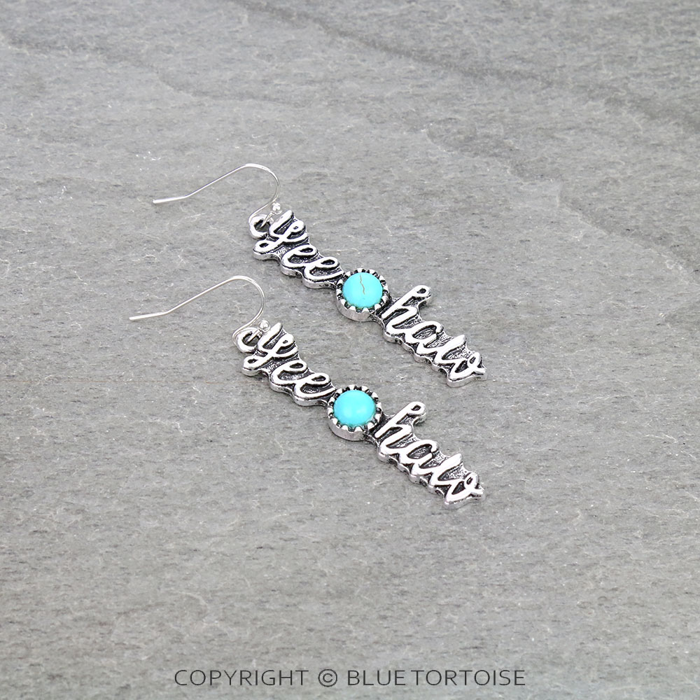 Western "Yee Haw" Stone Dangle Earrings