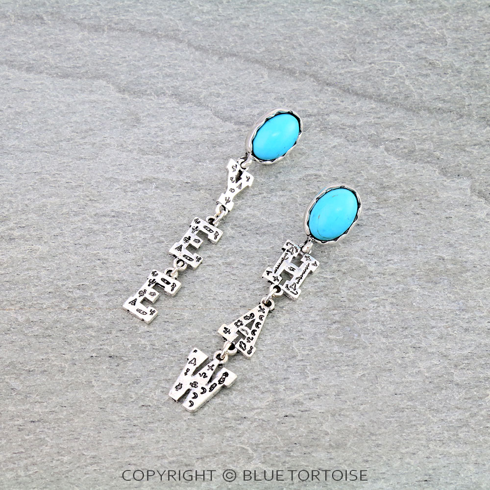 Western "YEE HAW" Stone Stud Earrings