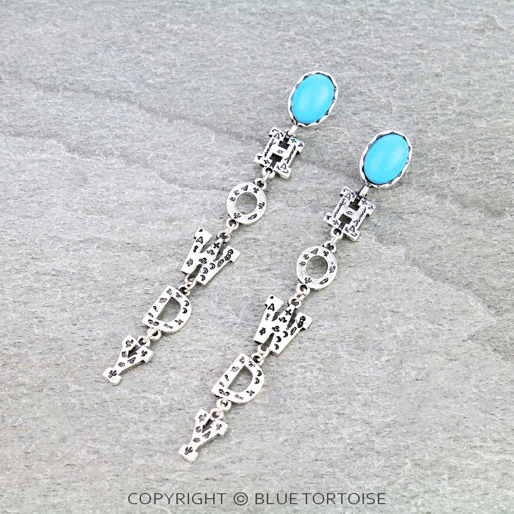 Western "HOWDY" Stone Stud Earrings