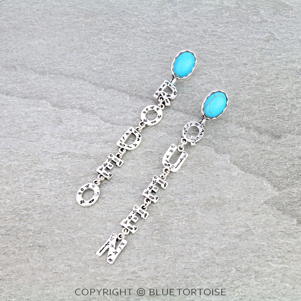 Western "RODEO QUEEN" Stone Stud Earrings