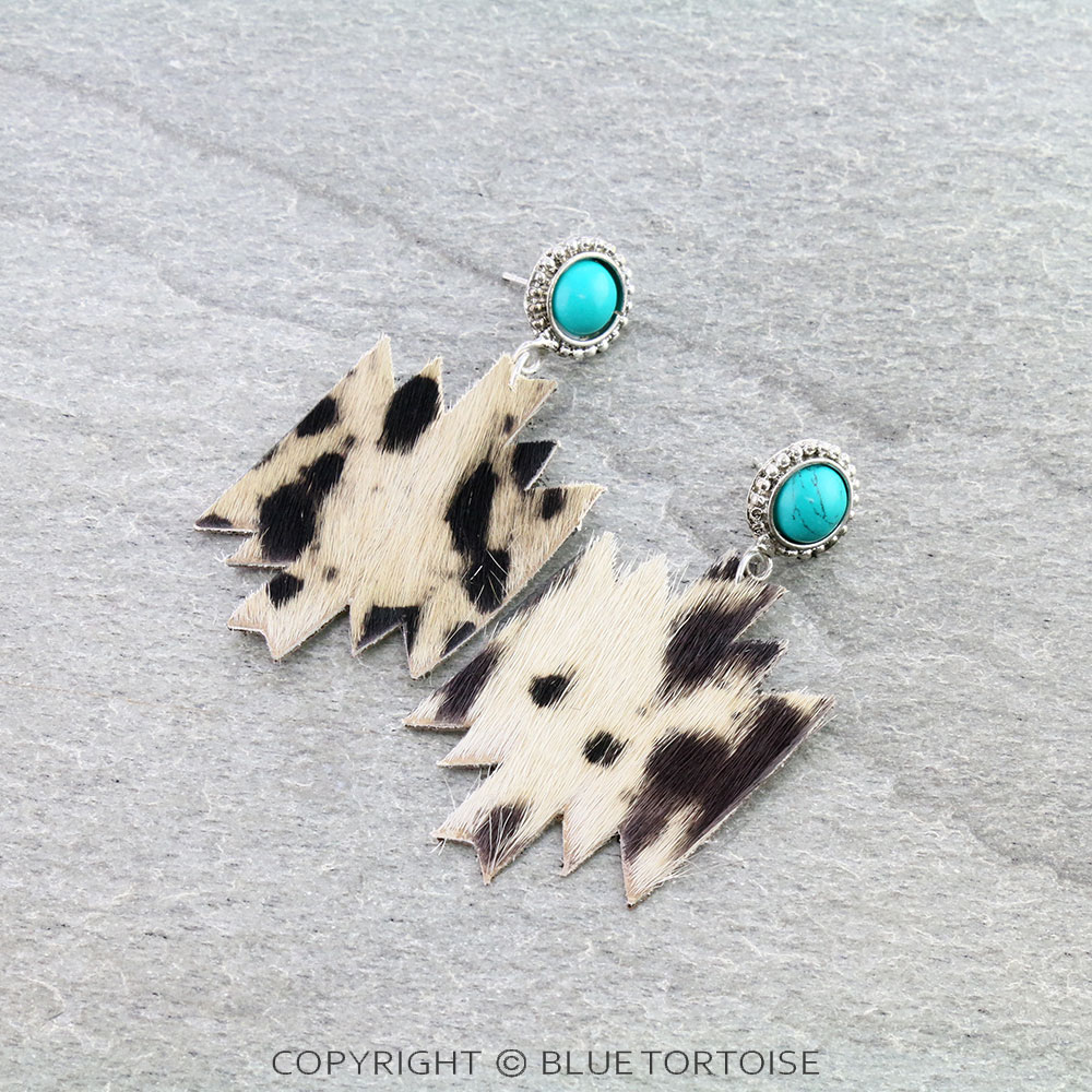 Handmade Navajo Fur Stone Stud Earrings