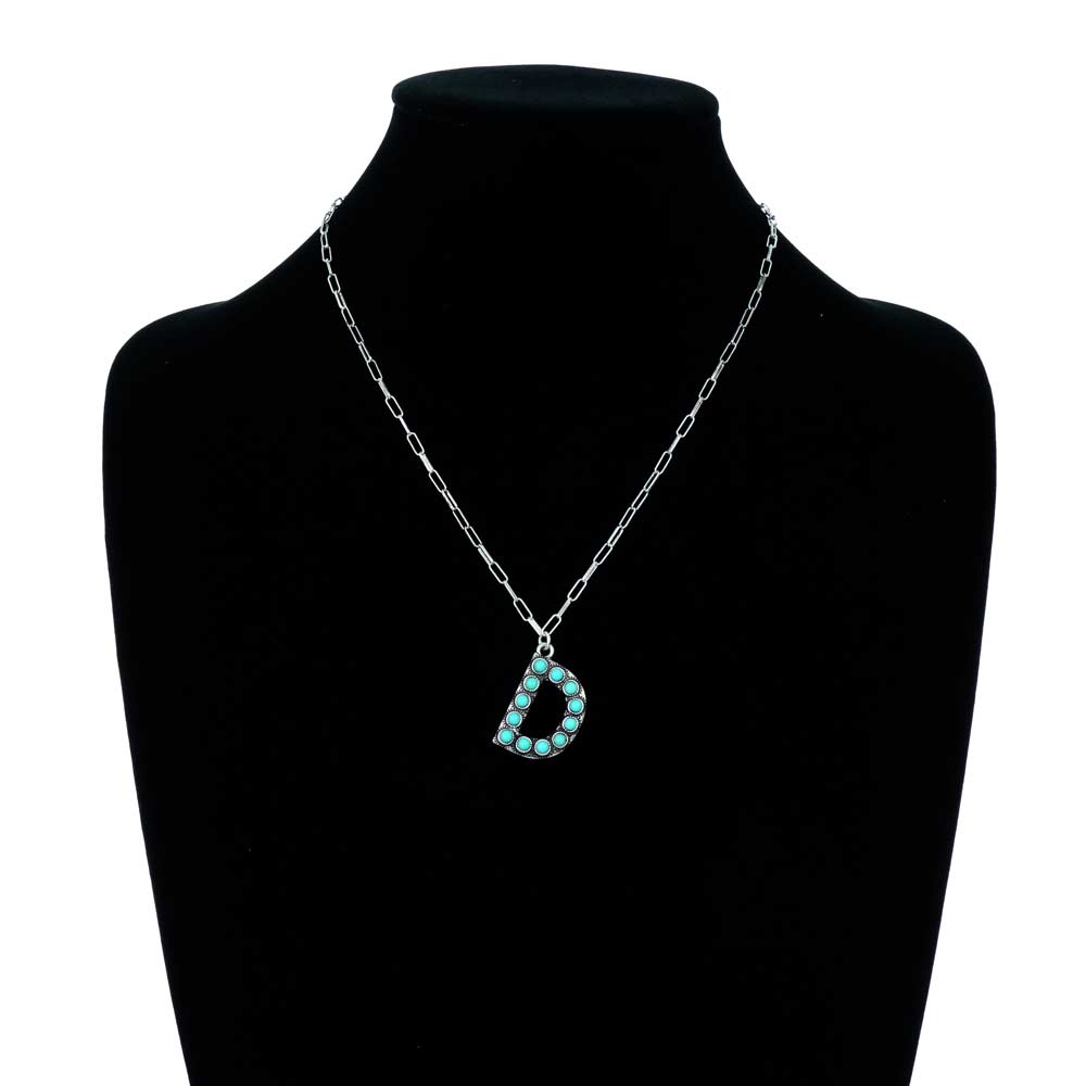 Initial “D” Stone Pendant Necklace - Image 2