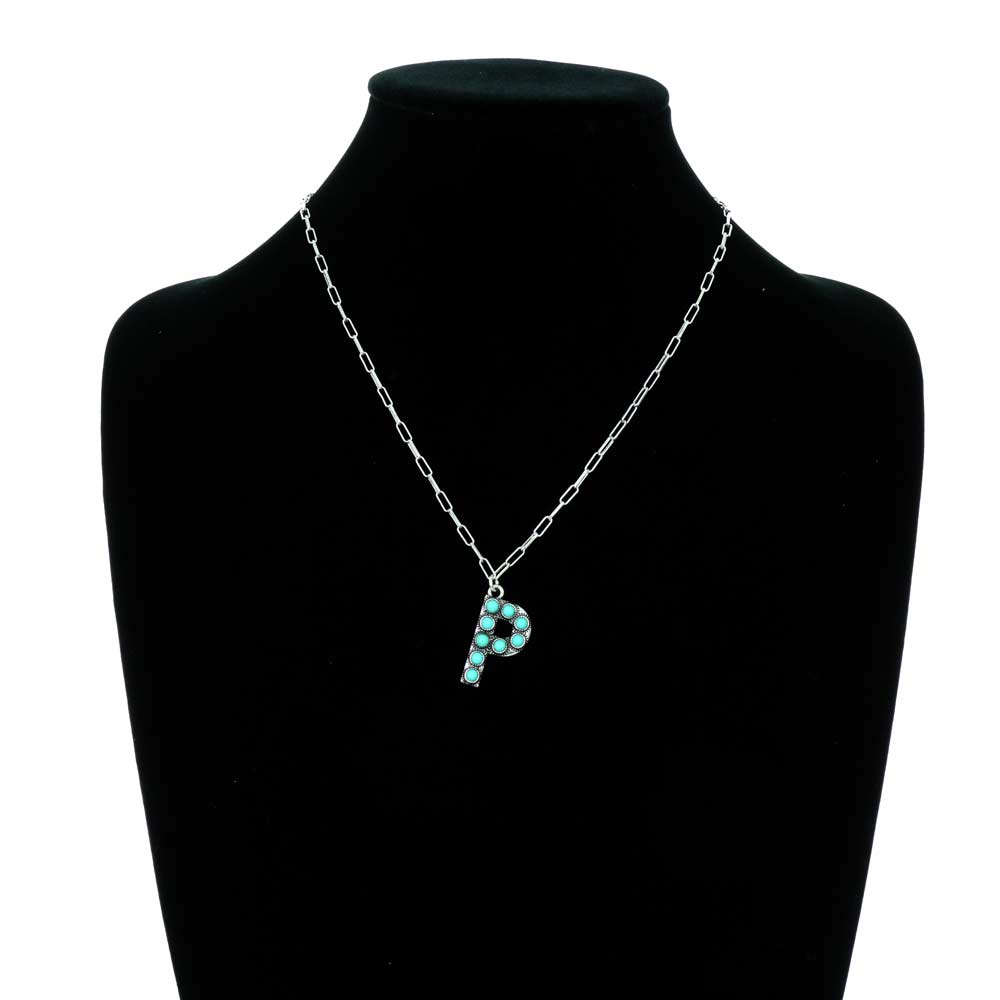 Initial “P” Stone Pendant Necklace - Image 2