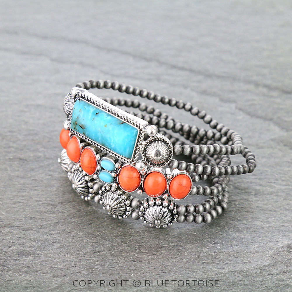 Western Concho Stone Stackable Bracelets - Image 2