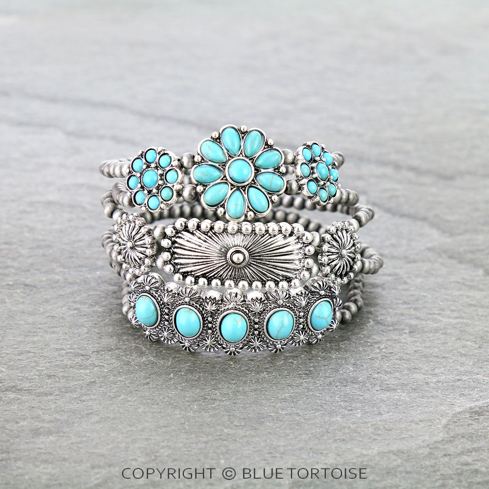 Western Design Stone Stackable Bracelets