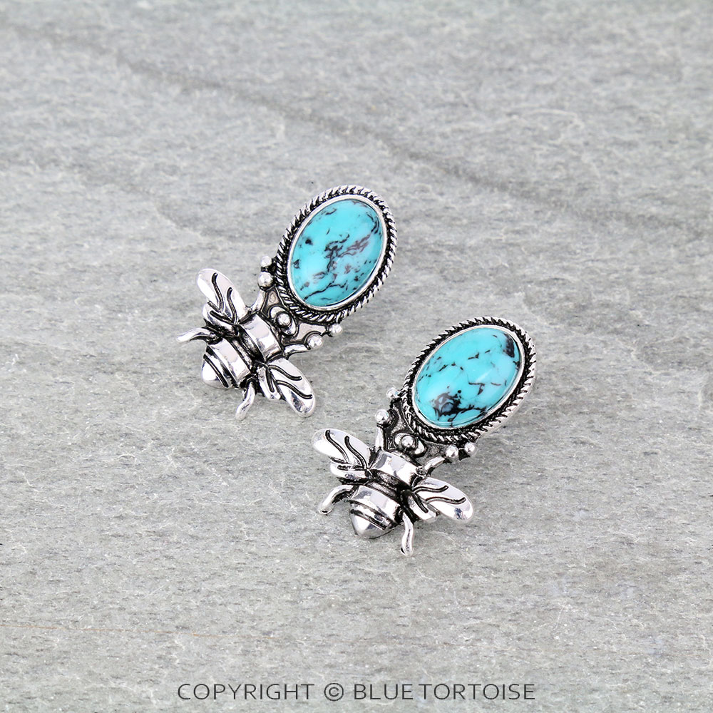 1" Bumblebee Stone Stud Earrings
