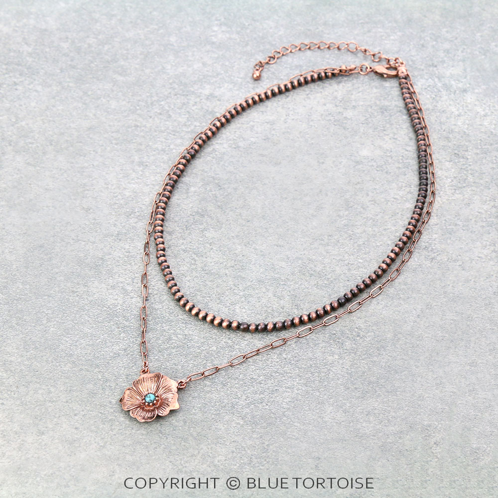 Flower Casting 2Row Necklace