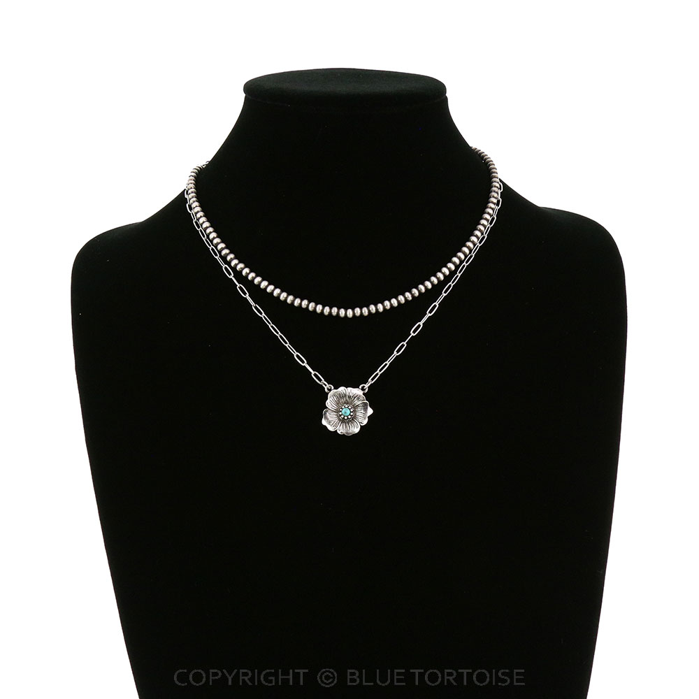 Flower Casting 2Row Necklace - Image 2