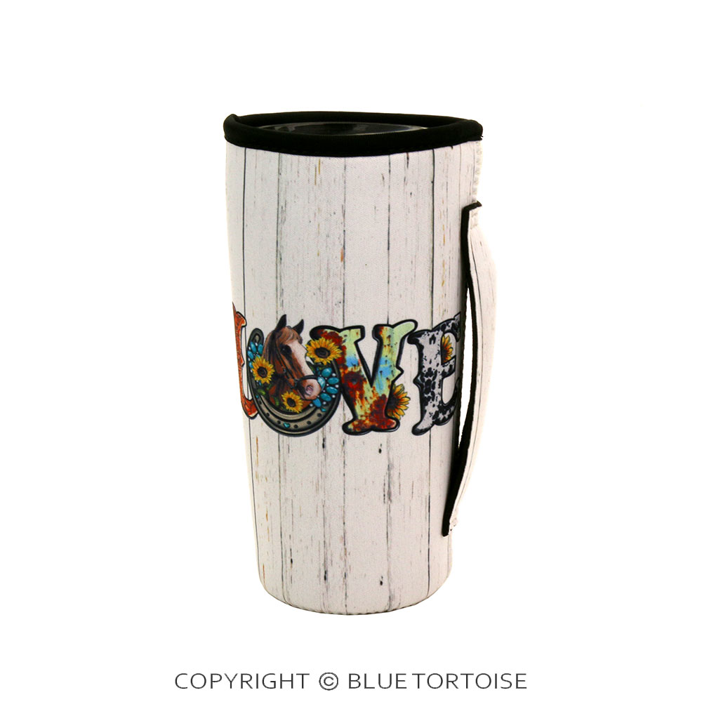 Love Horse Print Tumbler Drink Sleeve/Cooler
