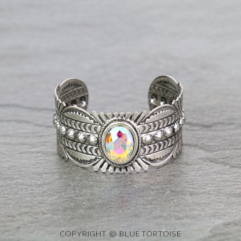 Western Concho with Stone Cuff Bracelet