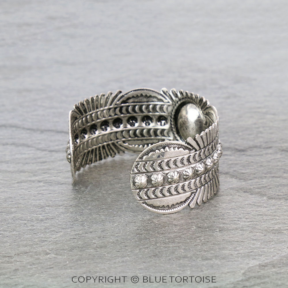 Western Concho with Stone Cuff Bracelet - Image 3