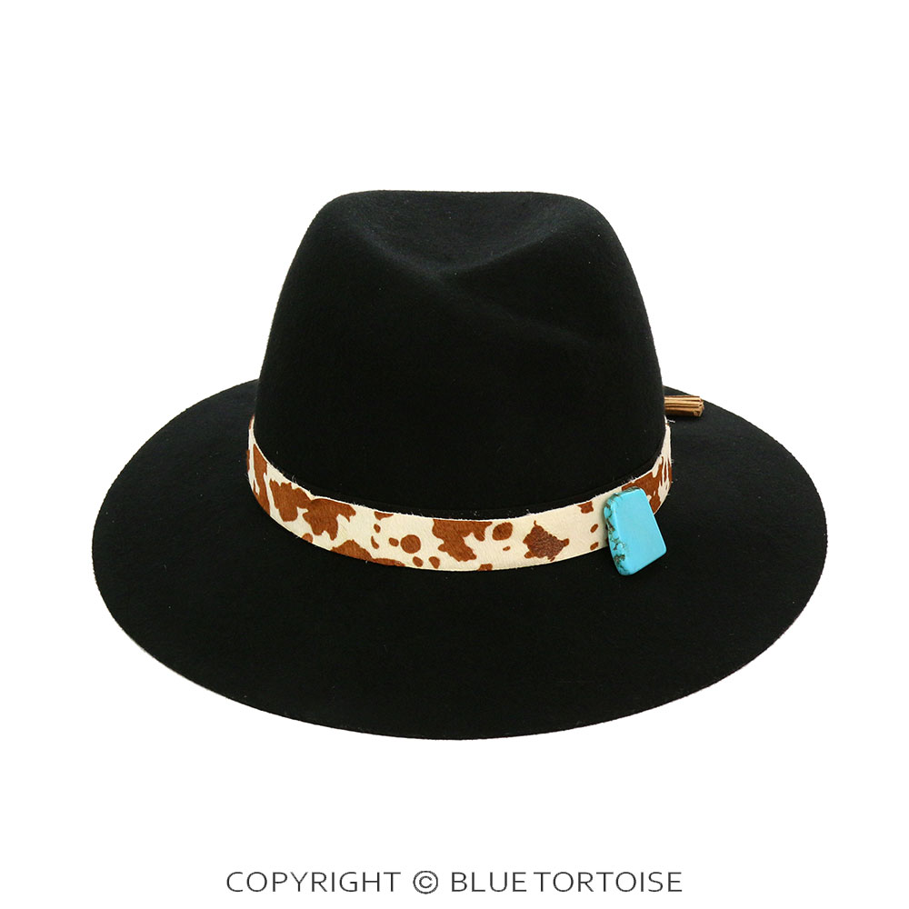 Stone with Leather Tassel Fedora Hat Band - Image 3
