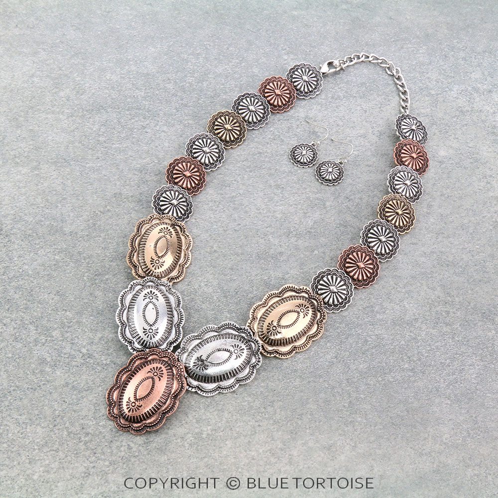 Western Concho Necklace Set