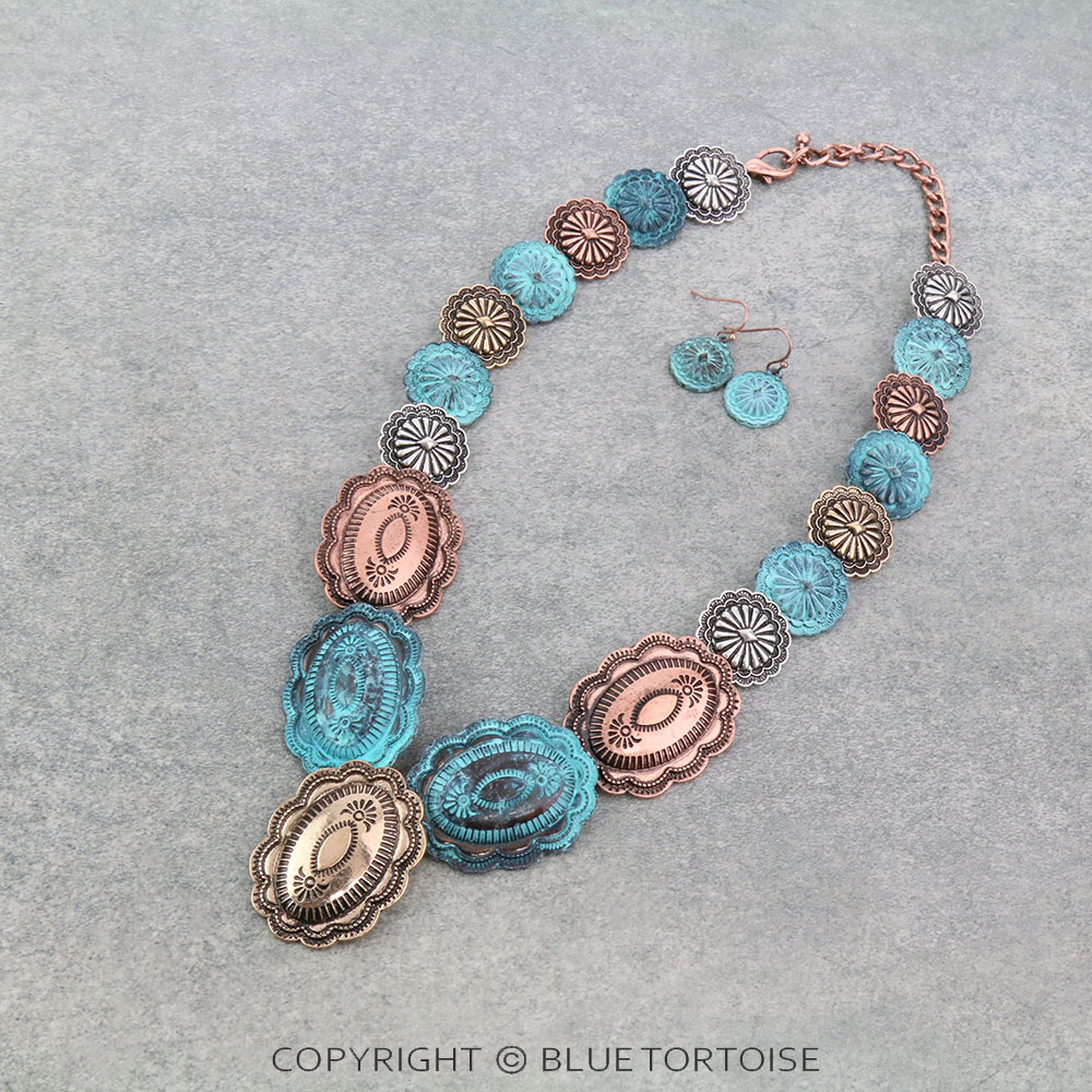 Western Concho Necklace Set