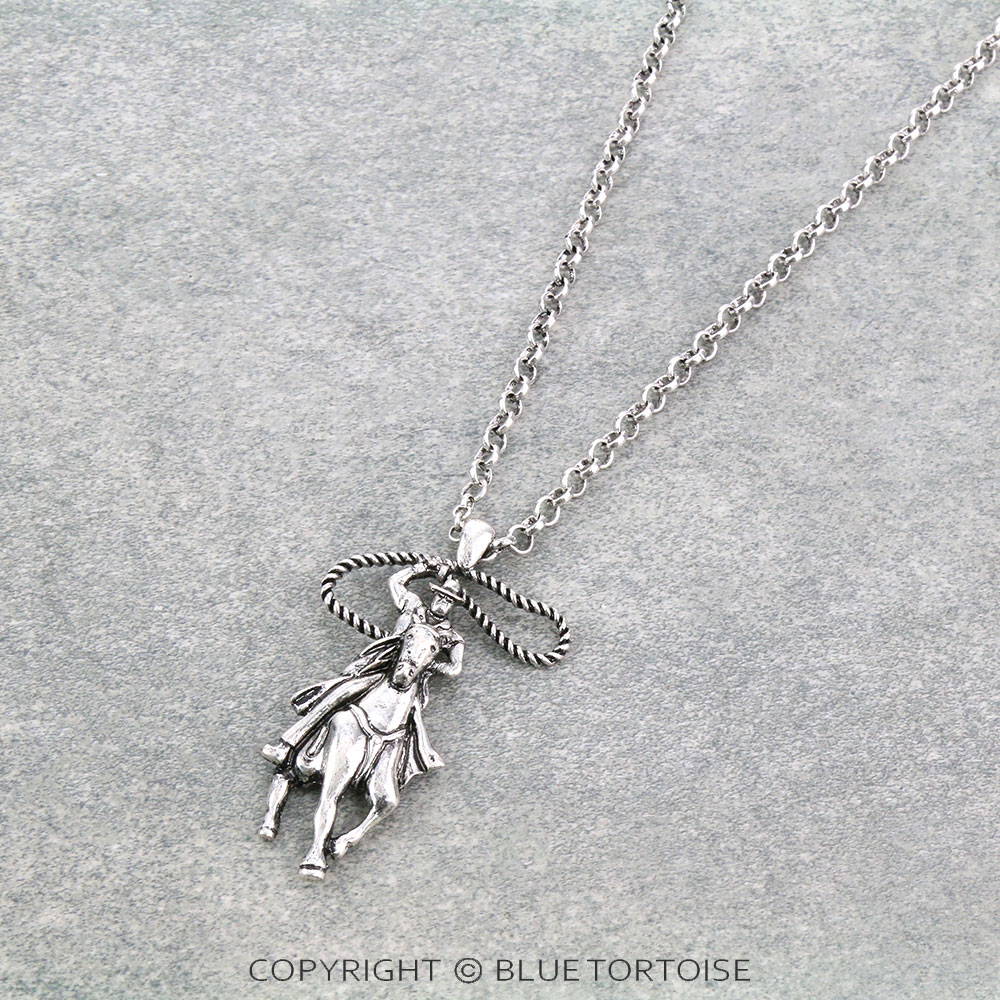 Rodeo Cowboy Pendant Necklace