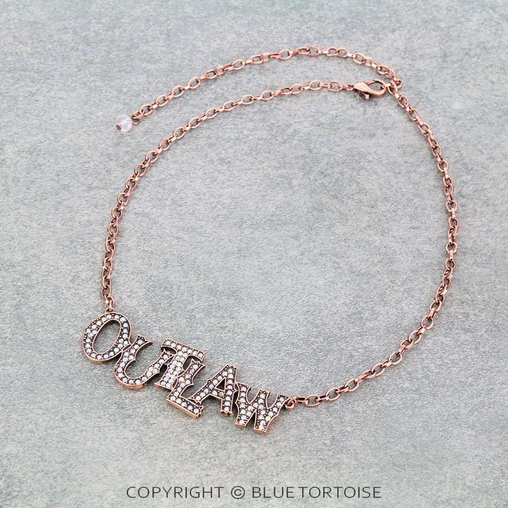 "OUTLAW" Stone Chain Necklace