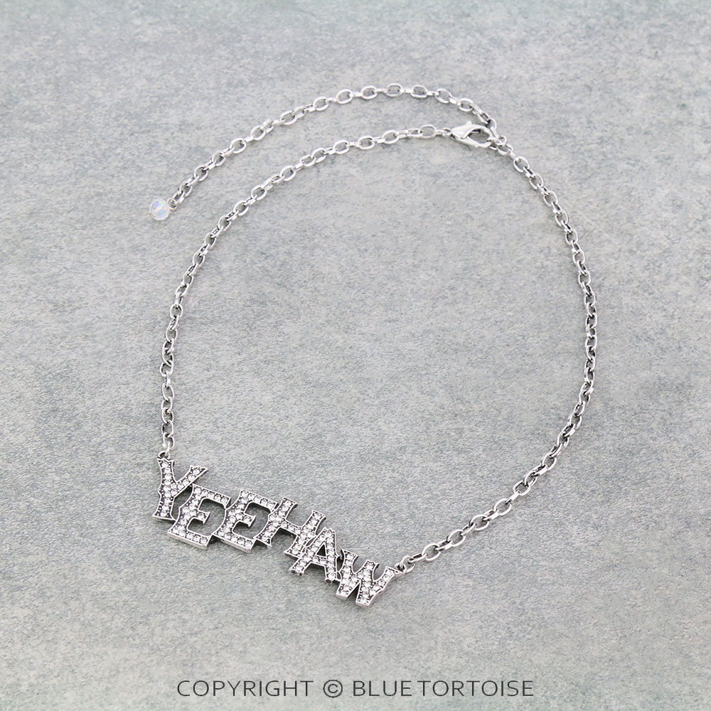 "YEE HAW" Stone Chain Necklace