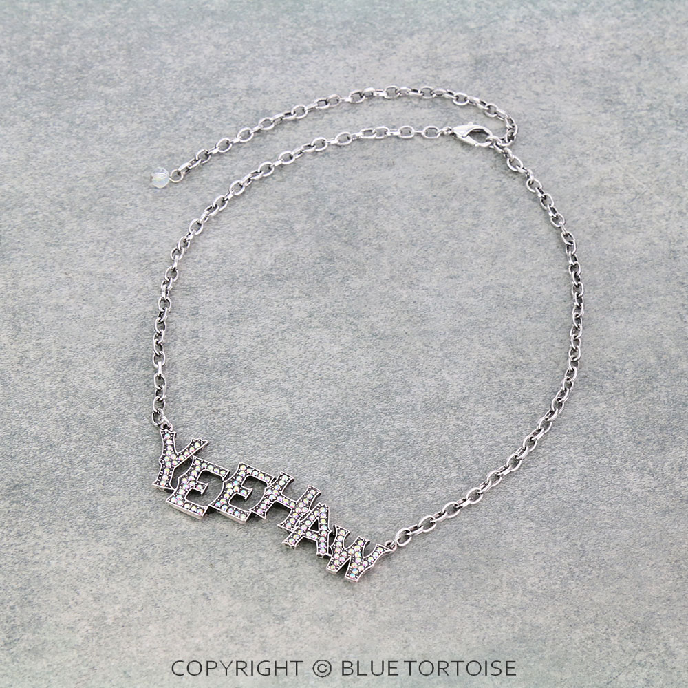 "YEE HAW" Stone Chain Necklace
