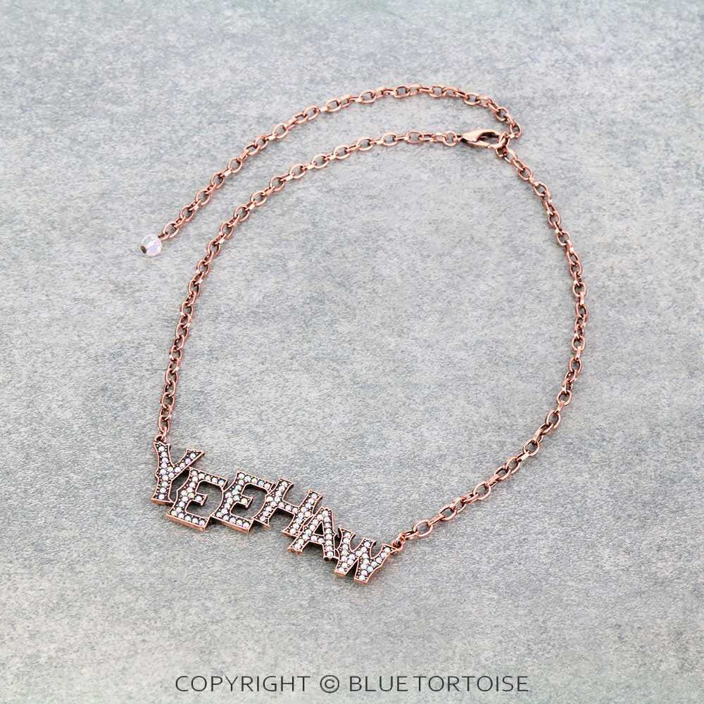 "YEE HAW" Stone Chain Necklace