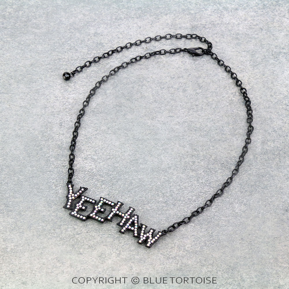 "YEE HAW" Stone Chain Necklace
