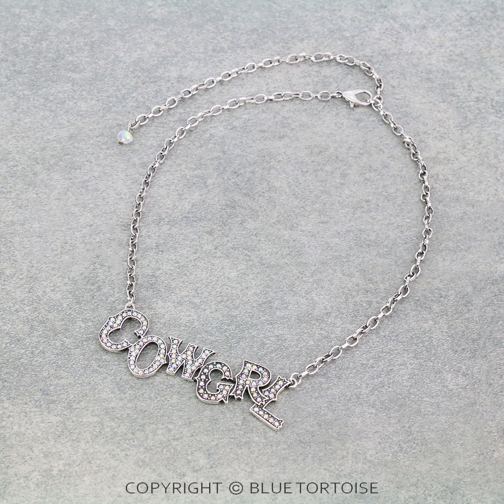 "COWGRL" Stone Chain Necklace