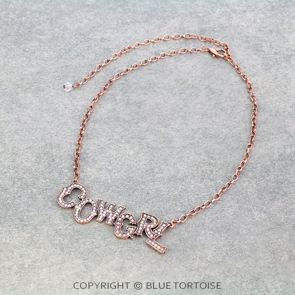 "COWGRL" Stone Chain Necklace
