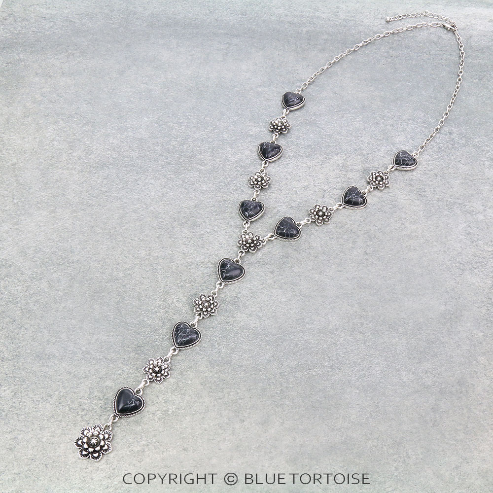 Heart Stone Y Necklace