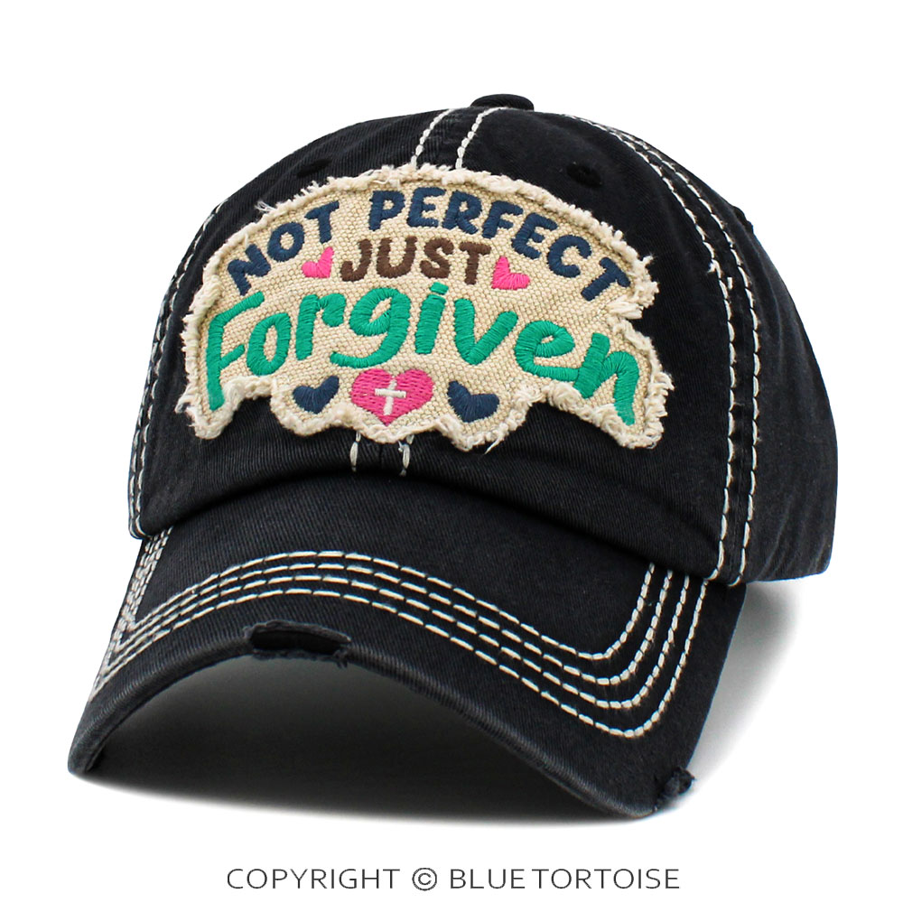 "Not Perfect Just Forgiven" Washed Vintage Ball Cap - Image 2