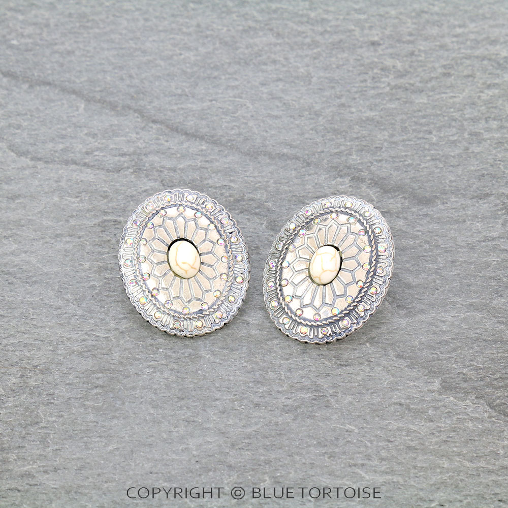 Western Concho Stud Earrings