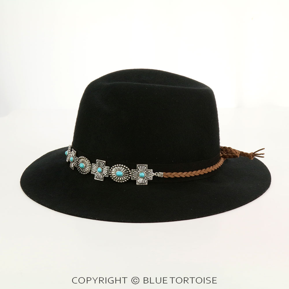 Western Concho Stone Fedora Hat Band - Image 3