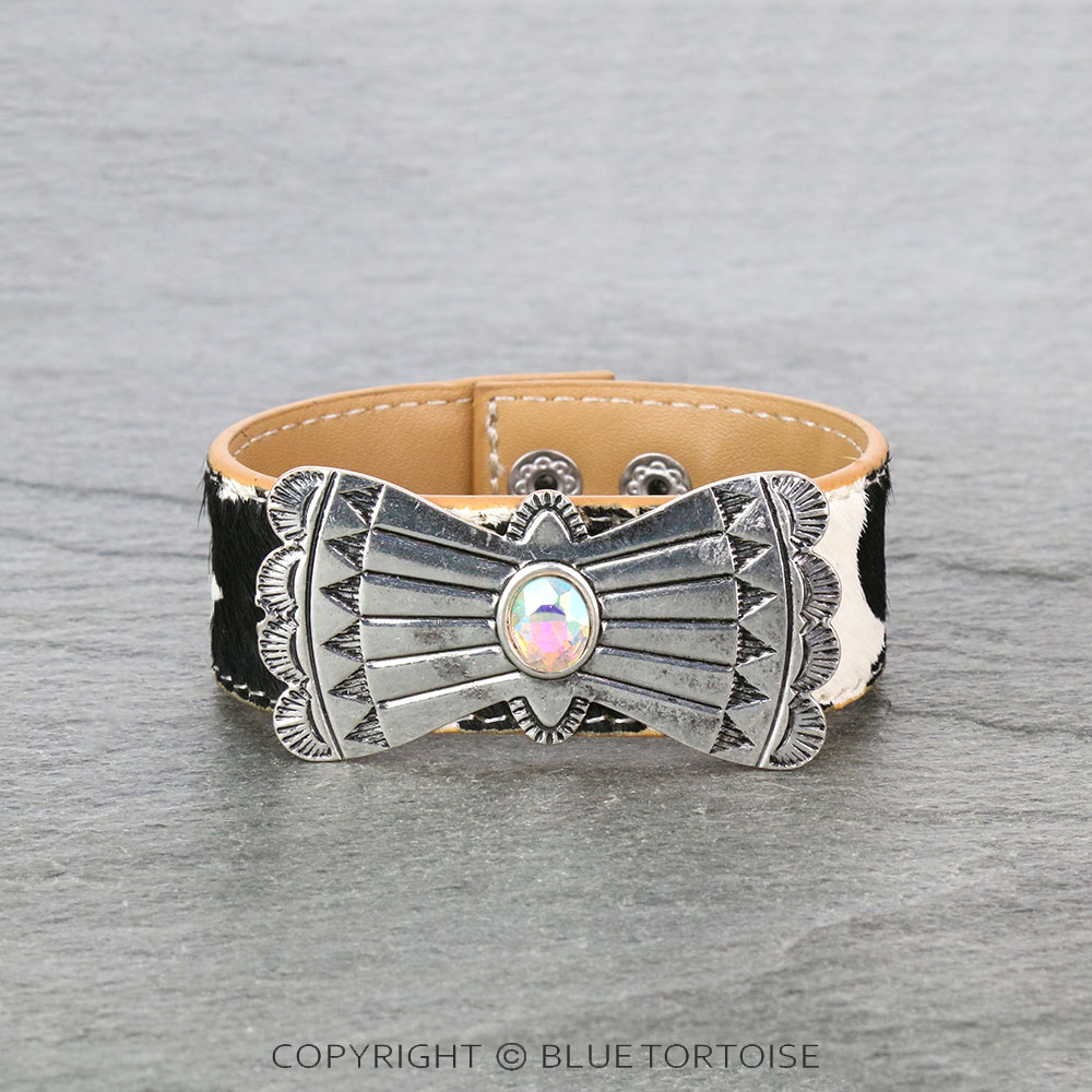 Cowhide Leather with Concho Bracelet