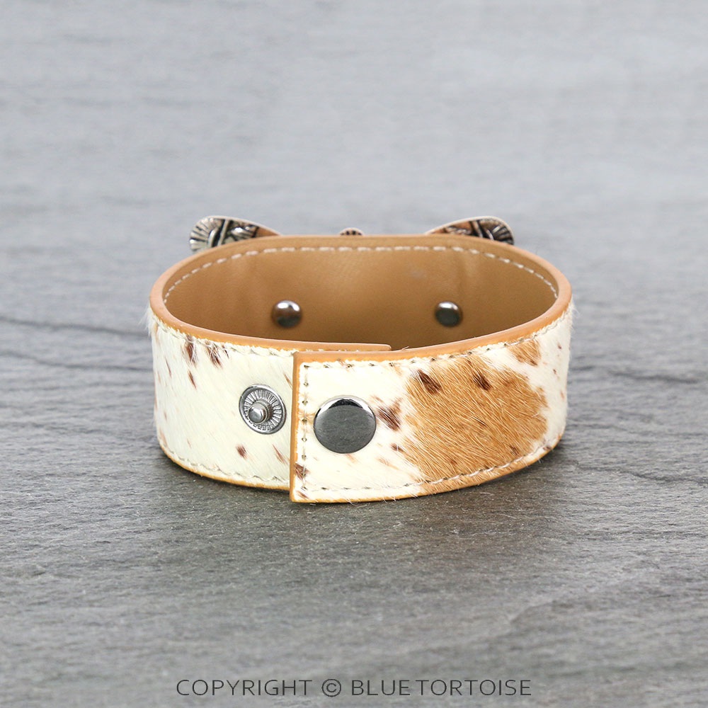 Cowhide Leather with Concho Bracelet - Image 3