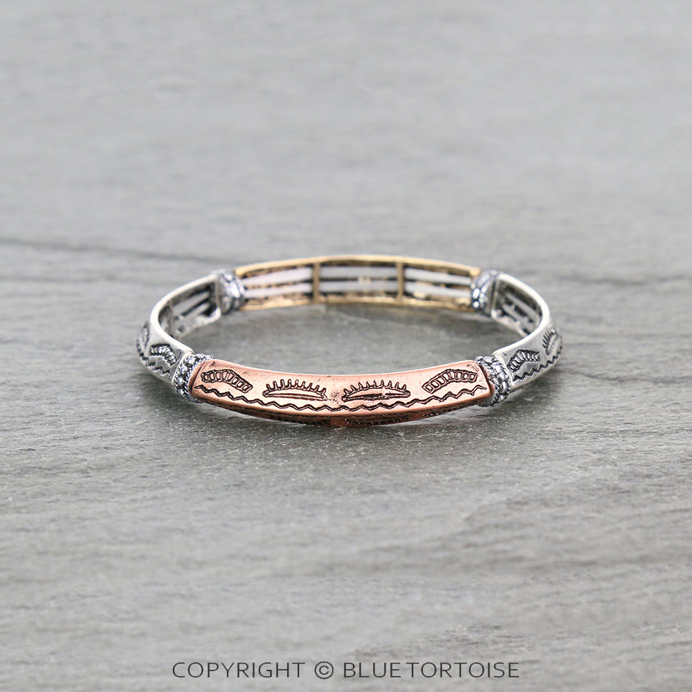 Western Aztec Pattern Stretch Bracelet - Image 2