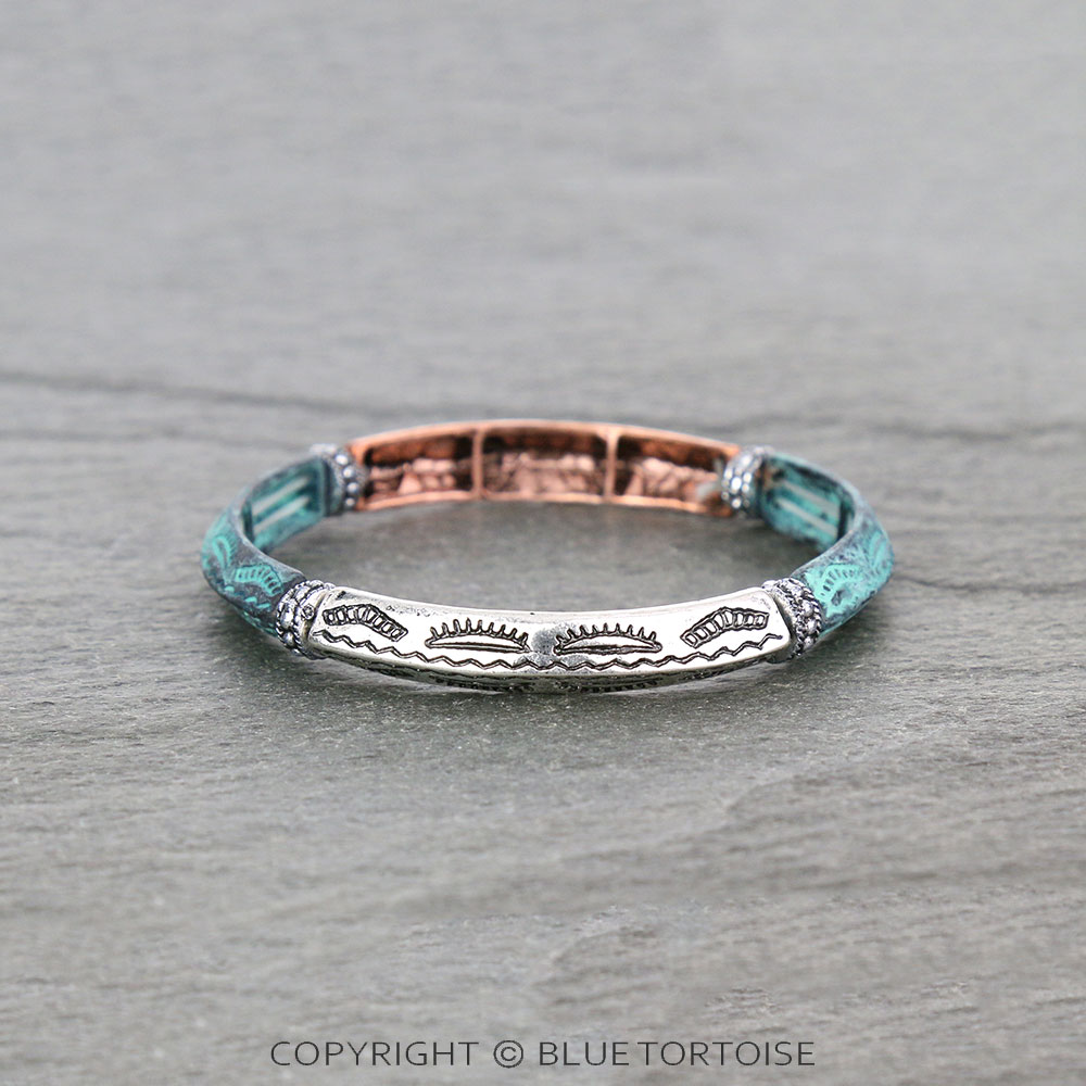 Western Aztec Pattern Stretch Bracelet