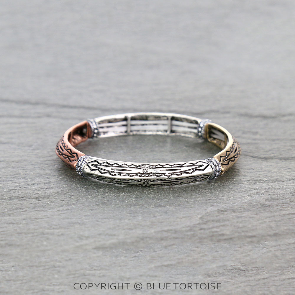 Western Aztec Pattern Stretch Bracelet