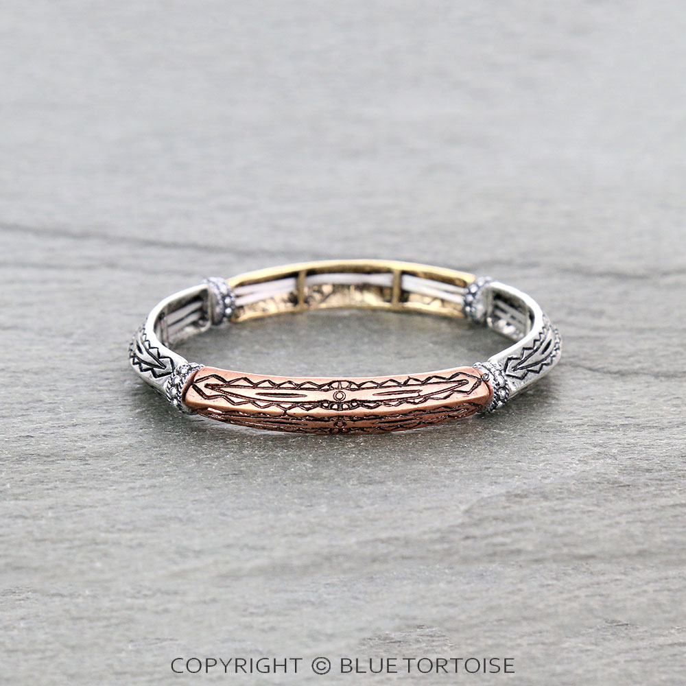 Western Aztec Pattern Stretch Bracelet - Image 2