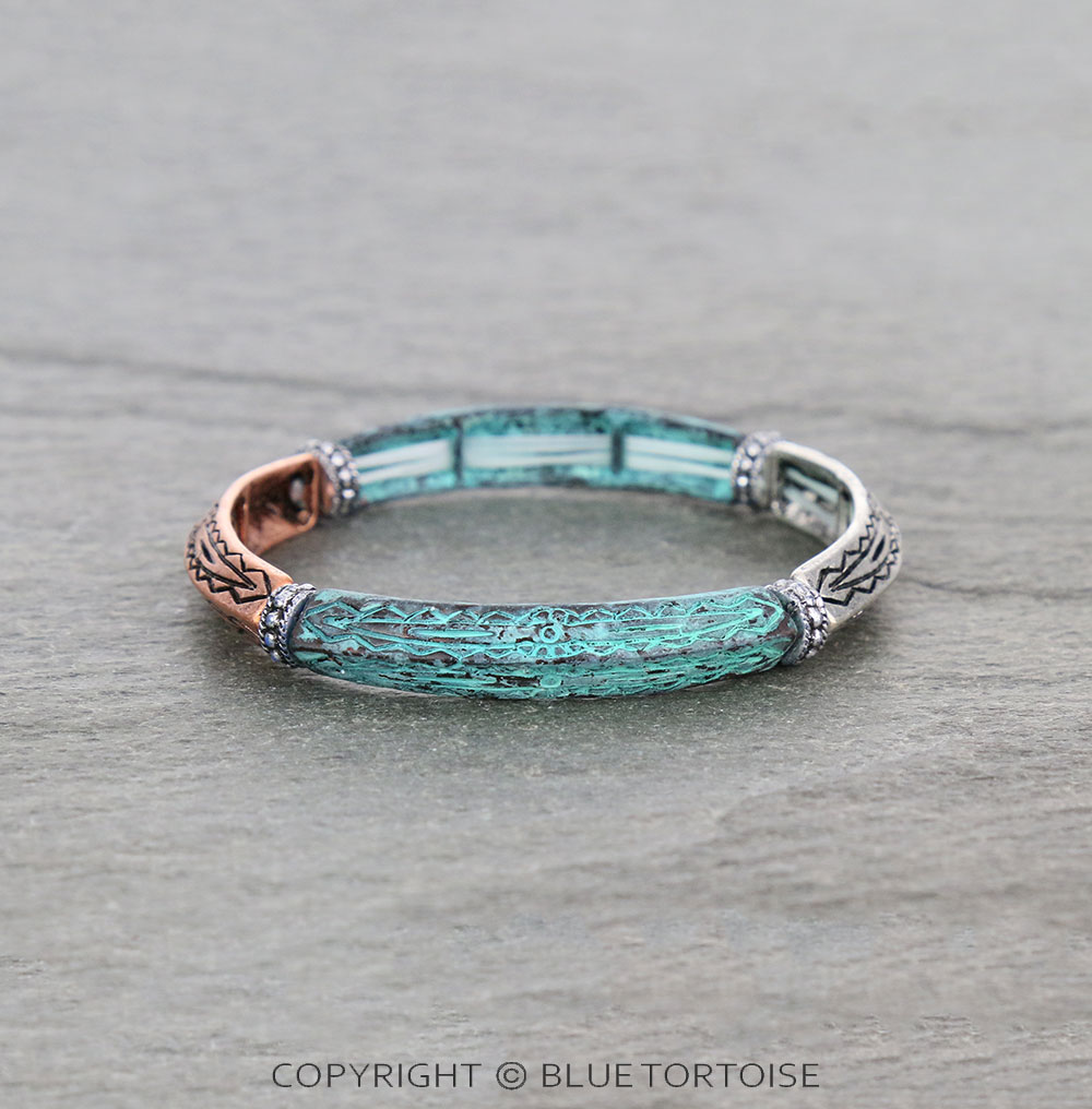 Western Aztec Pattern Stretch Bracelet - Image 2