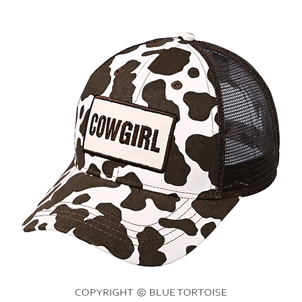 C.C Cowgirl in Cow Pattern Baseball Cap