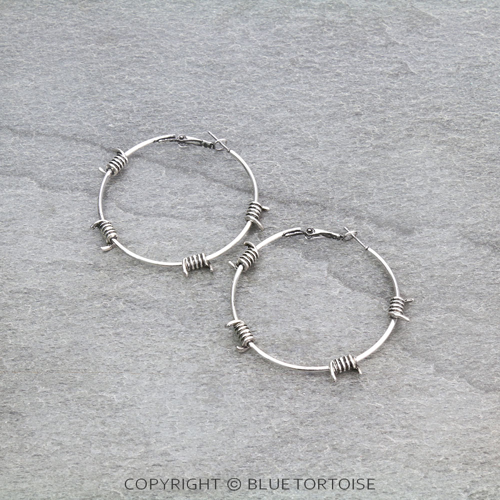 2" Western Barbed Wire Hoop Earrings