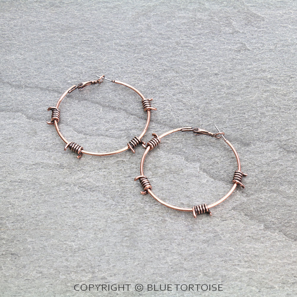 2" Western Barbed Wire Hoop Earrings