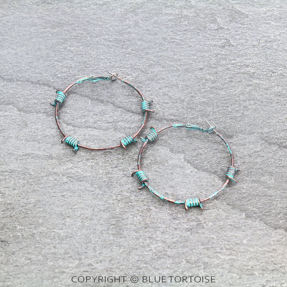 2" Western Barbed Wire Hoop Earrings