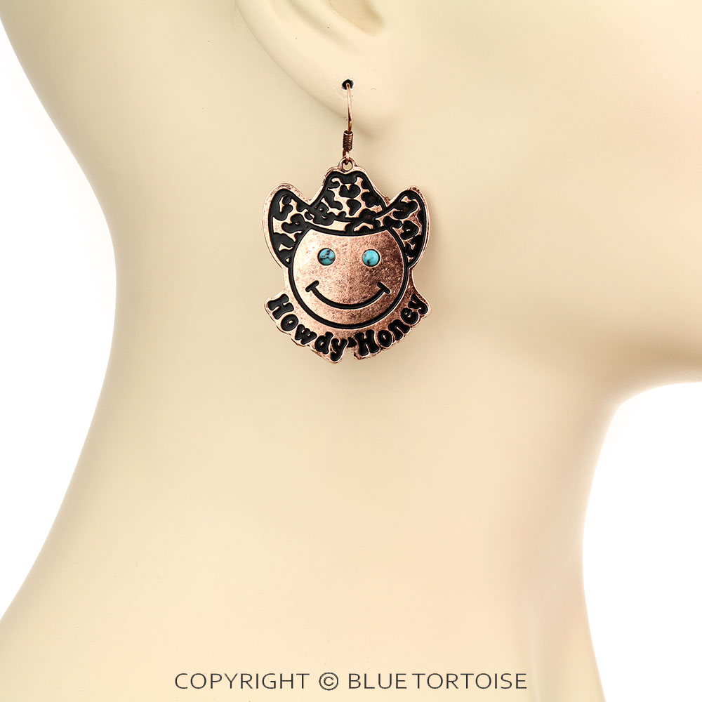 1.7" Howdy Smile Dangle Earrings - Image 2