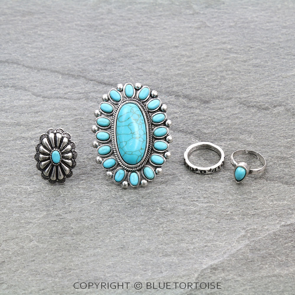 Western Design 4 Cuff Ring Set