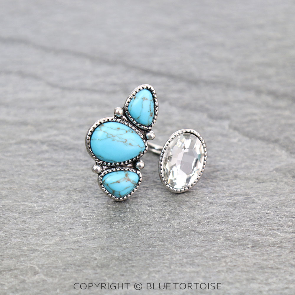 Western Design TQ/CR Stone Cuff Ring