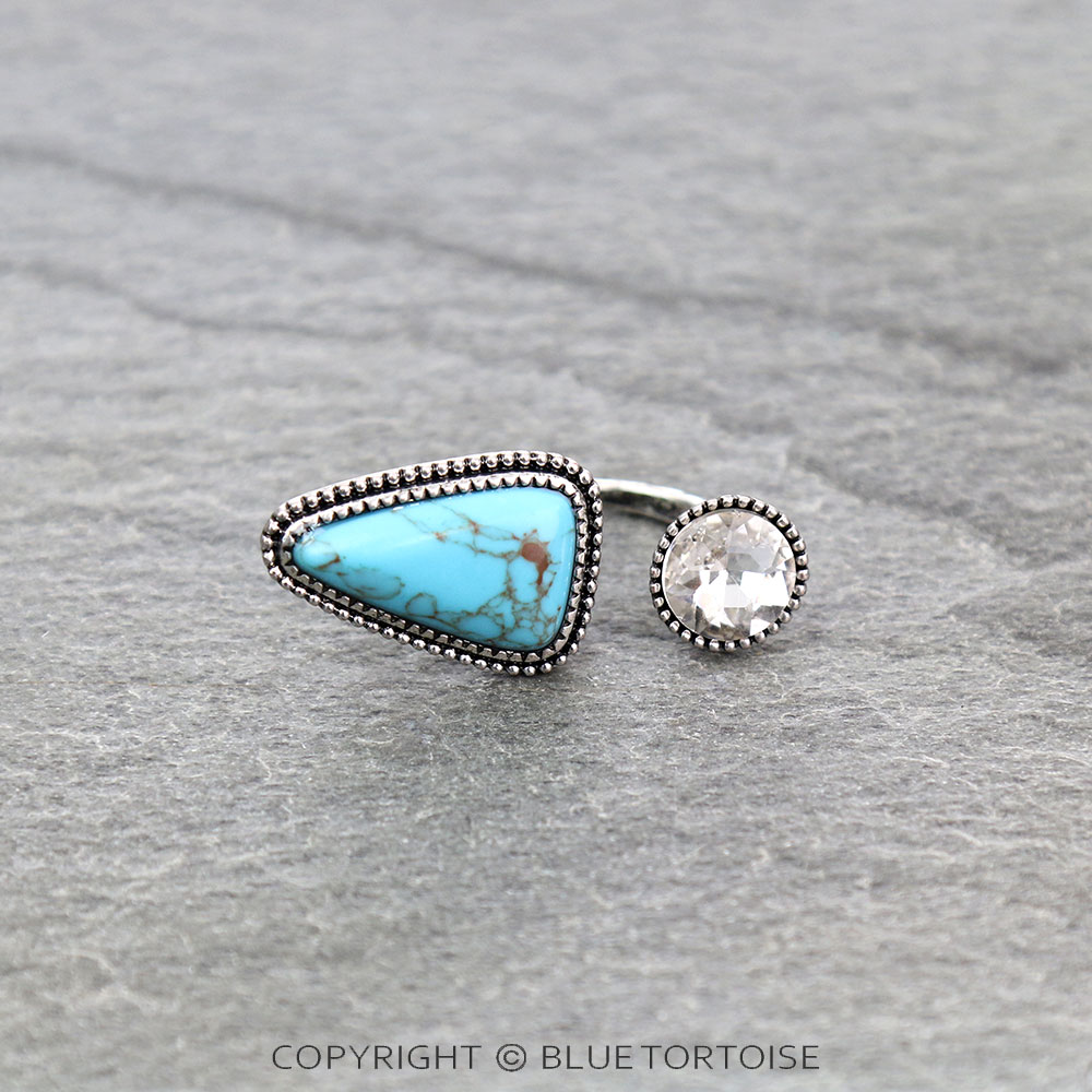 Western Design TQ/CR Stone Cuff Ring