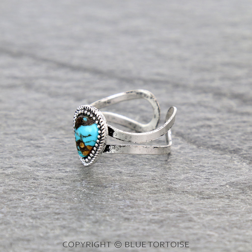 Western Stone Adjustable Ring - Image 2